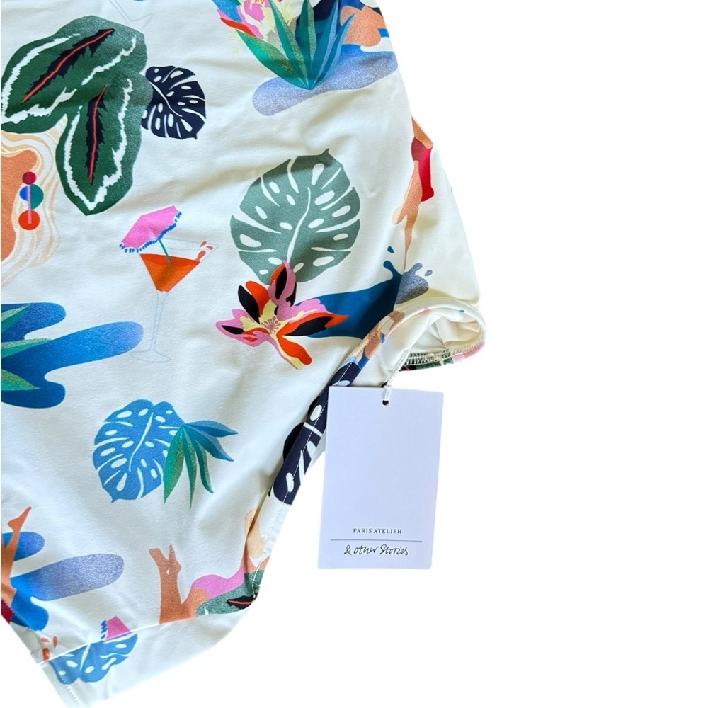& Other Stories NEW One Shoulder Printed Swimsuit - Picture 5 of 7